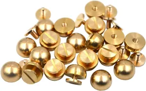 Okones Pack of 20 1/2'' Diameter Screwback Solid Brass Studs Leathercraft Rivet Bullet Spikes Spots (Top:1/2'')