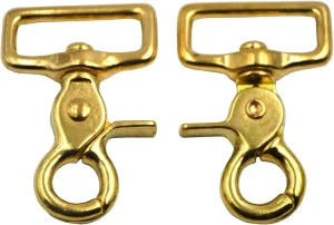 Okones Pack of 2,1-2/7''(32mm) Inner Width,Solid Brass Square Lobster Clasps Swivel Trigger Clips Hooks for Straps Bags Belting leathercraft(Hook Insides 1-2/7'')