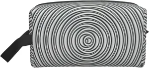 Optical Spin Illusion Print Travel Toiletry Bag Zippered Storage Bags with Handles Portable Cosmetic Organizer