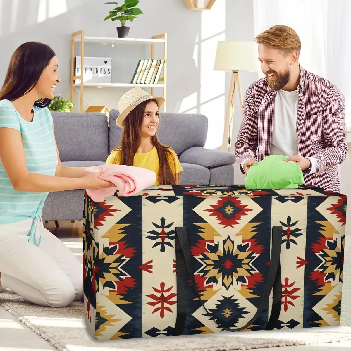 Oversized Moving Bags Aztec Geometric Ethnic Waterproof Storage Totes Large Storage Bags for Clothes Packing Bags for Moving Travel & Clothes Storage