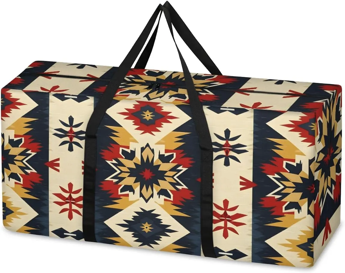 Oversized Moving Bags Aztec Geometric Ethnic Waterproof Storage Totes Large Storage Bags for Clothes Packing Bags for Moving Travel & Clothes Storage