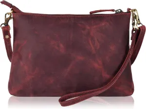 Ozora Leather Small Crossbody Purses for Women Mini Travel Purse with Adjustable Strap Leather Wristlet Purses