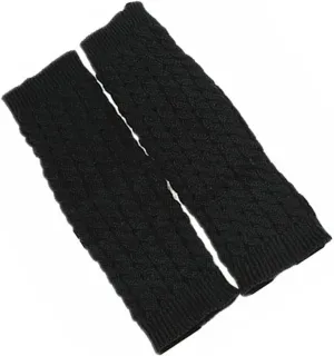 Pair Wool Socks Cover Leg Warmers Black Knitted Stockings Cozy Leg Warmers Crochet Socks for Women Crochet Stockings Black
