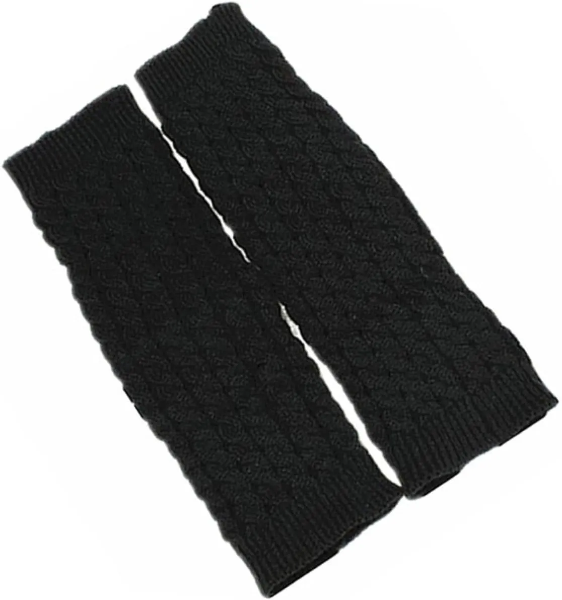 Pair Wool Socks Cover Leg Warmers Black Knitted Stockings Cozy Leg Warmers Crochet Socks for Women Crochet Stockings Black