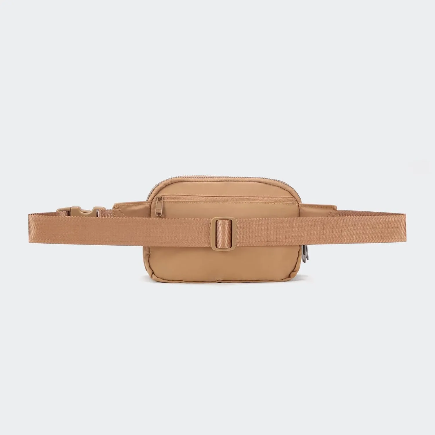 Pander Everywhere Belt Bag for Women, 5 Zipper Pockets Nylon Crossbody Fanny Pack Purse (Caramel Burnt).