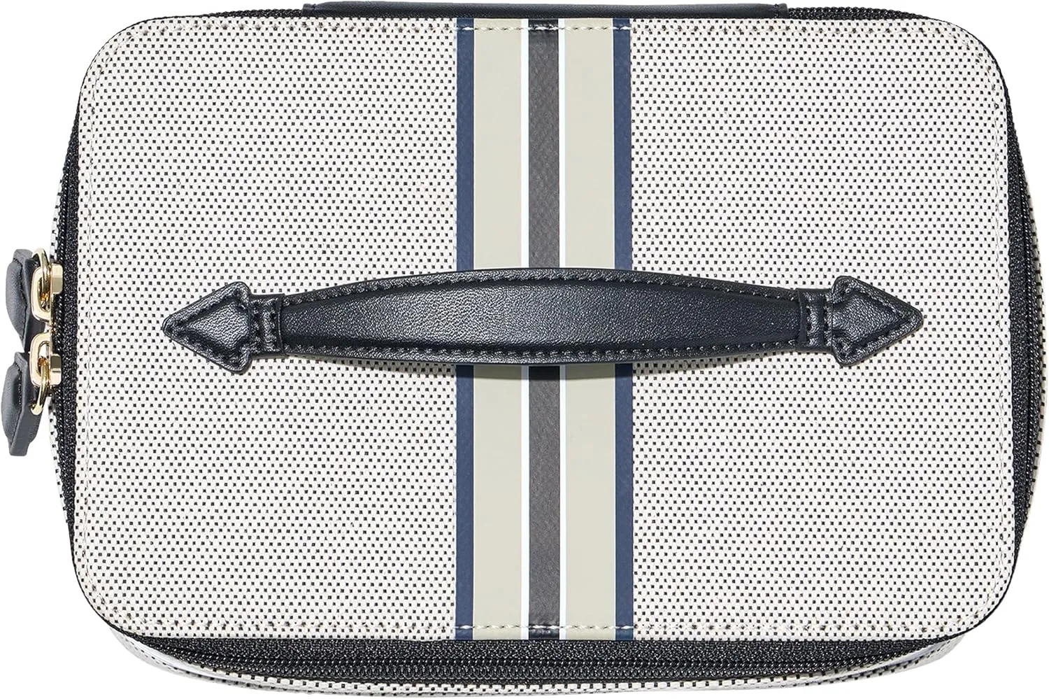Paravel Cabana See-All Vanity Case | Made with Recycled Canvas Material & Vegan Leather | Premium See Through Travel Toiletry Bag | Regular, Domino Black