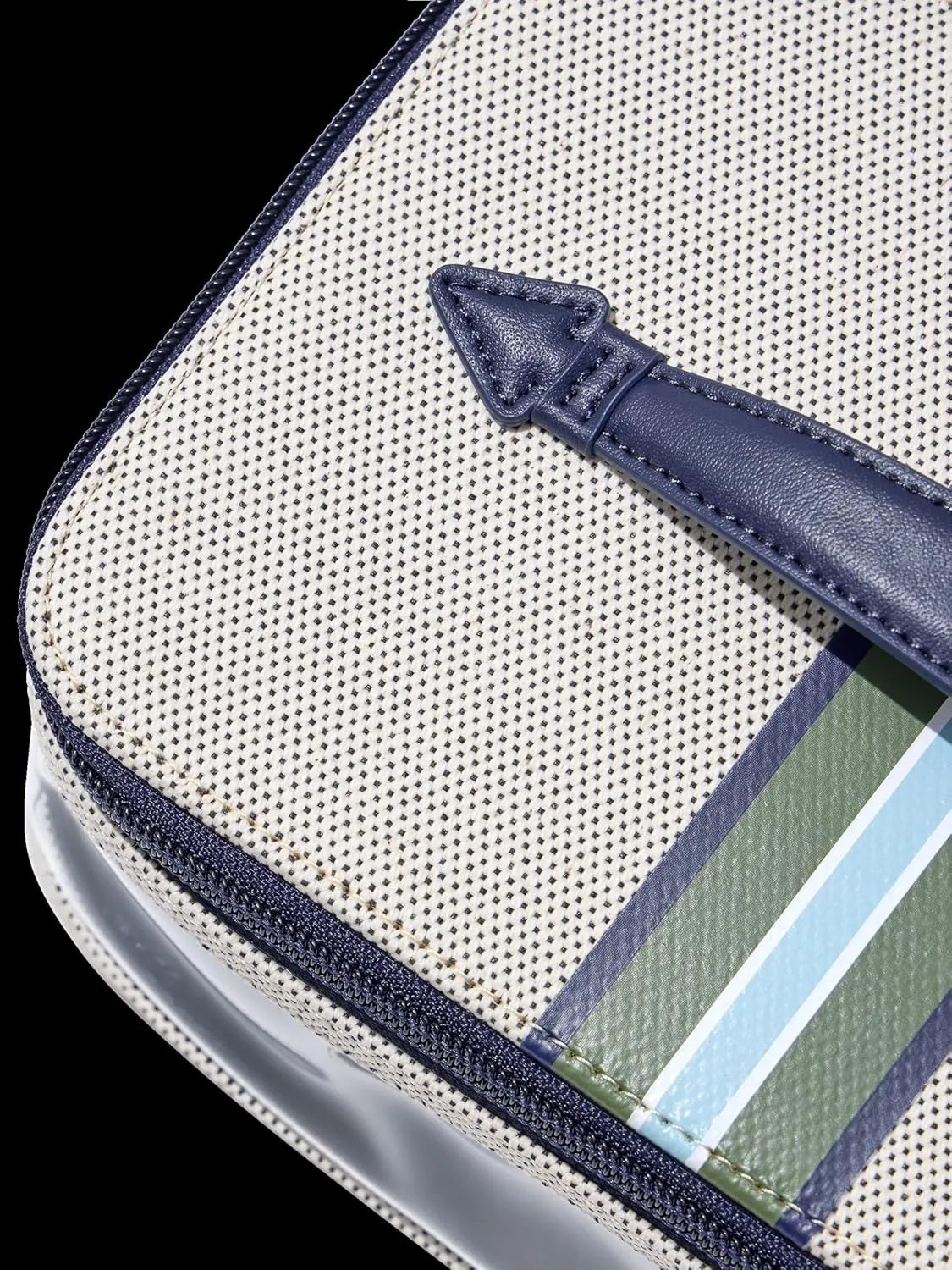 Paravel Cabana See-All Vanity Case | Made with Recycled Canvas Material & Vegan Leather | Premium See Through Travel Toiletry Bag | Regular, Marlin
