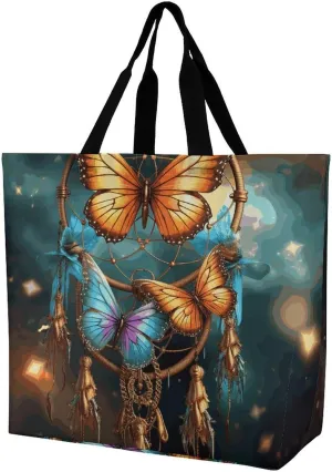 Peach Leafed Flower Tote Bags, Reusable Grocery Bags, Large Shopping Bag, Shoulder Bag for Women