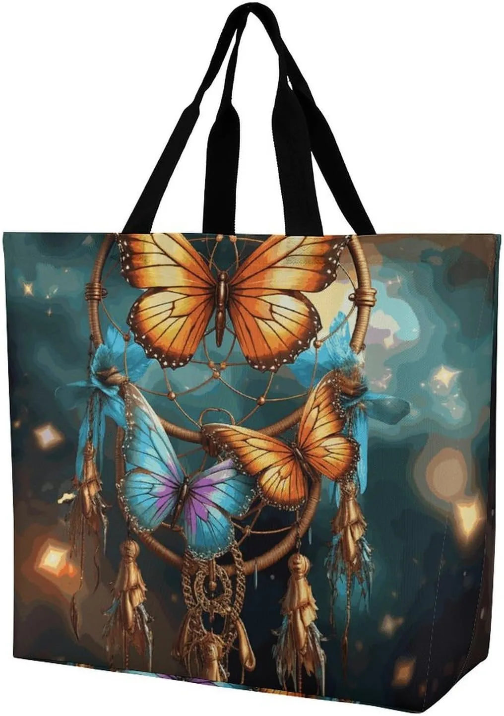 Peach Leafed Flower Tote Bags, Reusable Grocery Bags, Large Shopping Bag, Shoulder Bag for Women