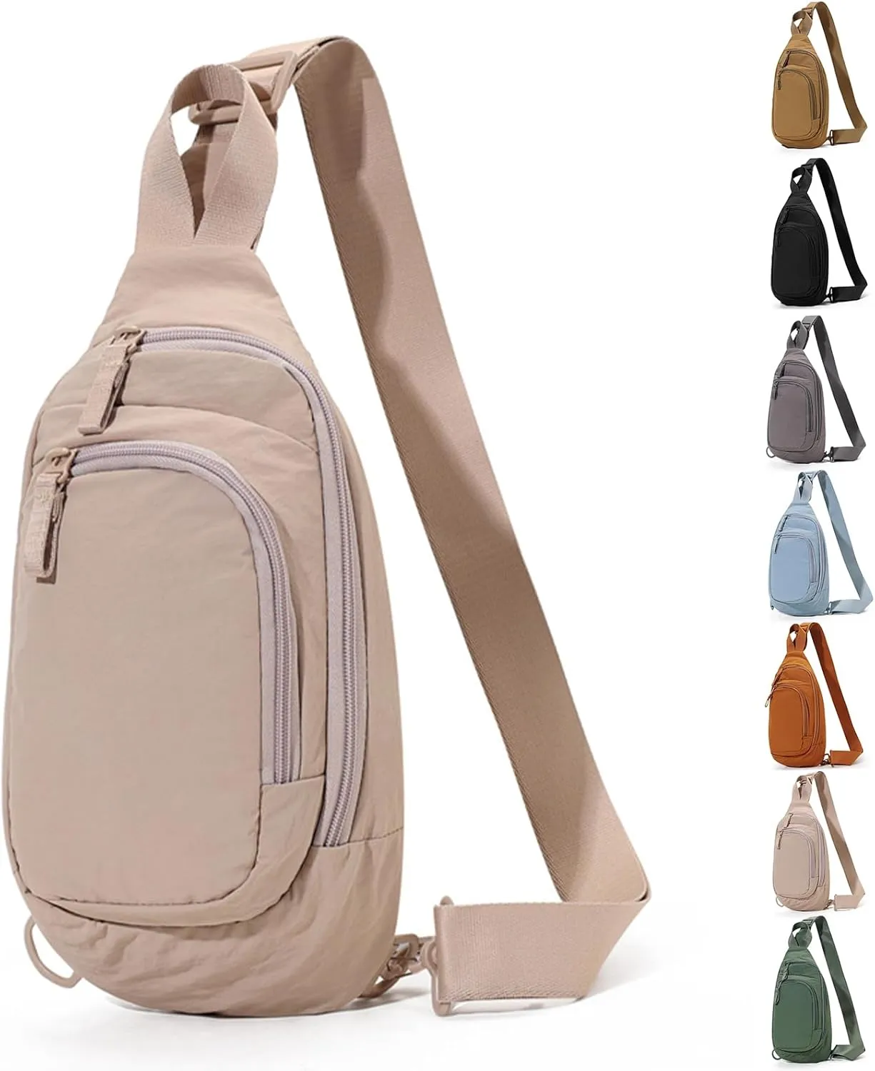 Peicees Small Sling Bag For Women Mens Crossbody Backpack Purse Fashionable Fanny Pack Shoulder Bag For Casual Travel Hiking