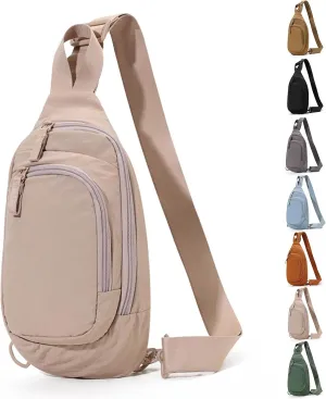 Peicees Small Sling Bag For Women Mens Crossbody Backpack Purse Fashionable Fanny Pack Shoulder Bag For Casual Travel Hiking
