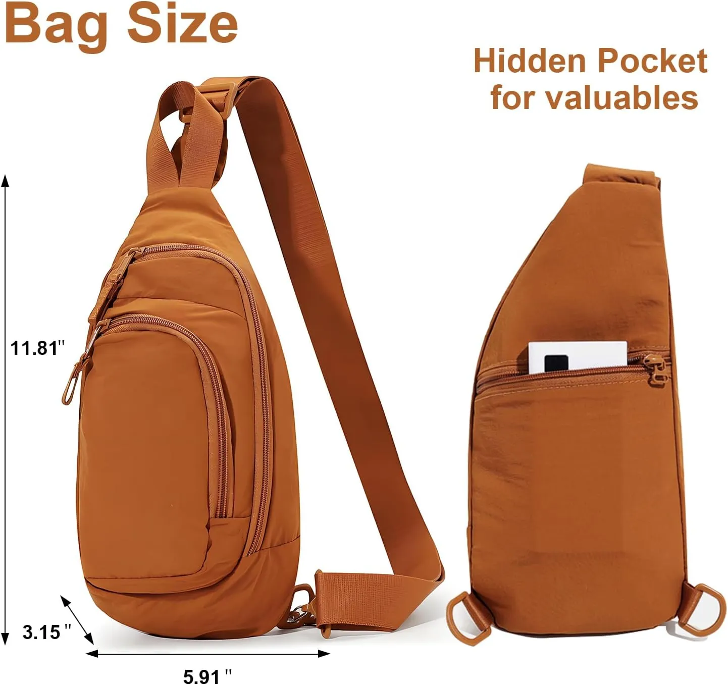 Peicees Small Sling Bag For Women Mens Crossbody Backpack Purse Fashionable Fanny Pack Shoulder Bag For Casual Travel Hiking