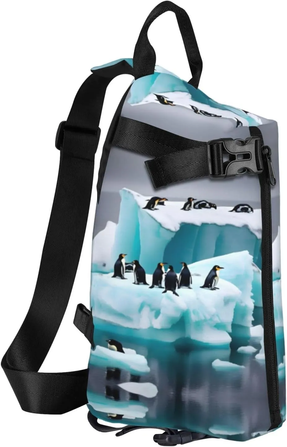 Penguins On The Iceberg Print Crossbody Backpack Casual Adjustable Bag Multifunctional Sling Backpack