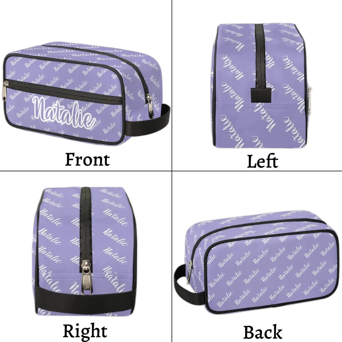 Personalized Gift Travel Makeup Bag for Women Man, Custom Cosmetic Bag Make Up Bag Organizer Toiletry Bag Christmas Birthday Gift for Girls Boys Purple Name