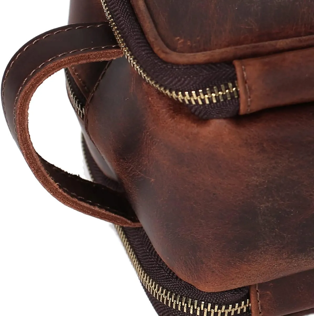 Personalized Leather Toiletry Bag for Men Travel Shaving Dopp Kit-Large Cosmetic Bags Toiletries Bathroom Organizer