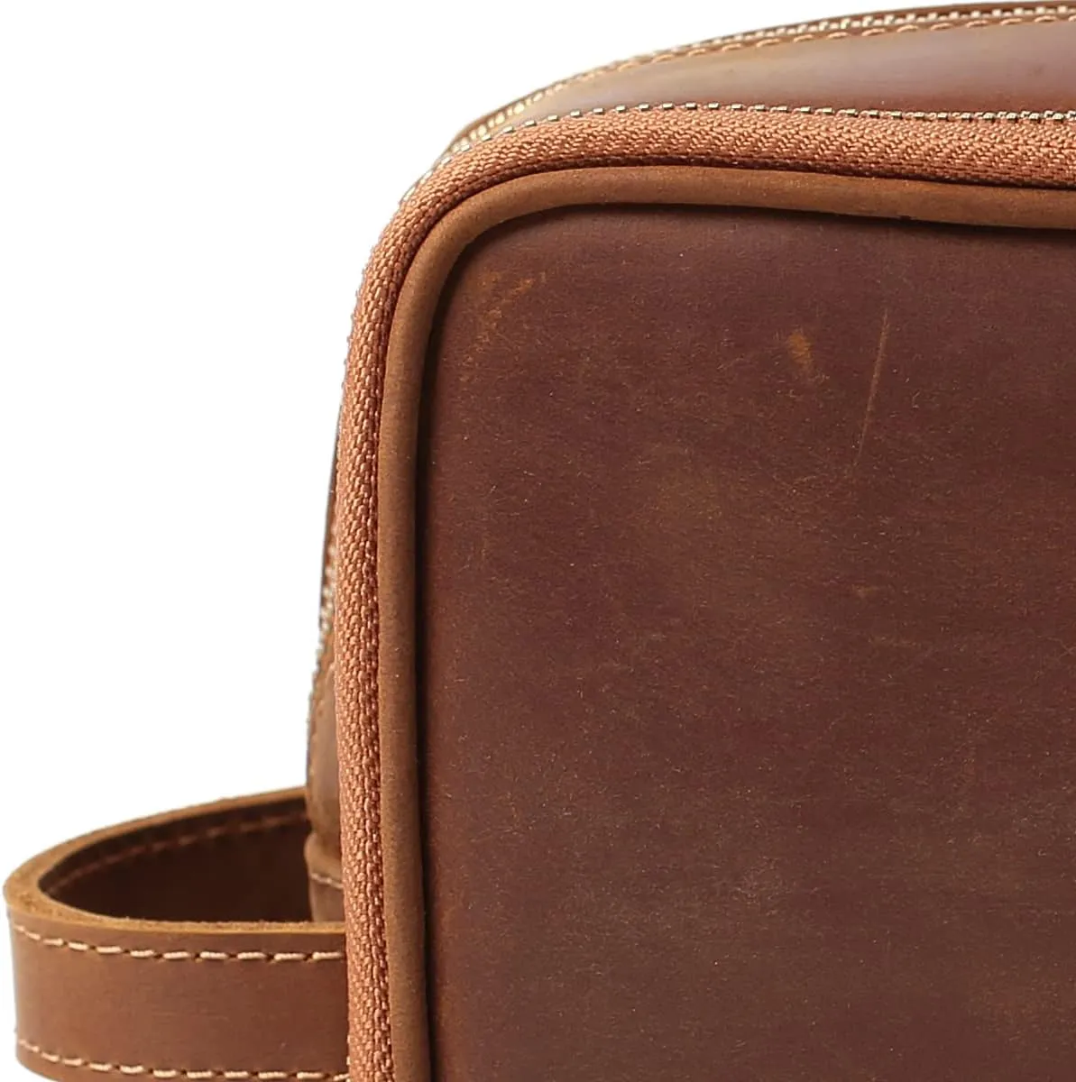 Personalized Leather Toiletry Bag for Men Travel Shaving Dopp Kit-Large Cosmetic Bags Toiletries Bathroom Organizer