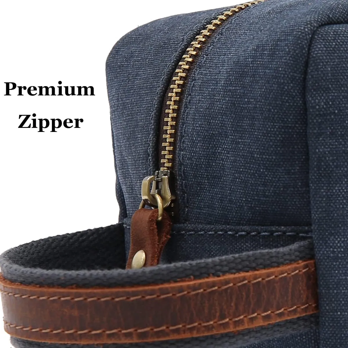 Personalized Toiletry Bag Embroidery Canvas Dopp Kit Custom Gift Monogrammed Shaving Bag With Zipper For Men And Women (Grey)