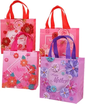 piqiya 12pcs Mother's Day Non-woven Bags Reusable Gift Bags for Mothers Day，Thanksgiving Day，Birthday