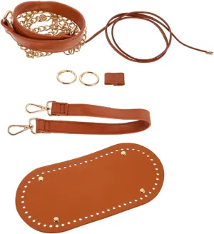 PLAFOPE Washed Woven Shoulder Bag Kit DIY Bucket Bag Making Cross Body Bag Supplies Rattan Brown Craft Kit