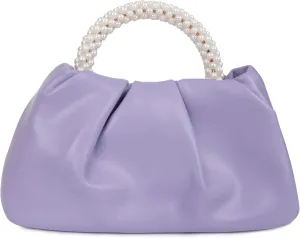 Pleated Clutch Purses for Women Soft Leather Evening Bag Pearl Handbags for Wedding Bridal Party Prom