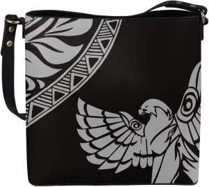 Polynesian Bucket Bags For Women Crossbody Bags PU Leather Tote Bag Summer Purses with 2 Detachable Straps Handbags