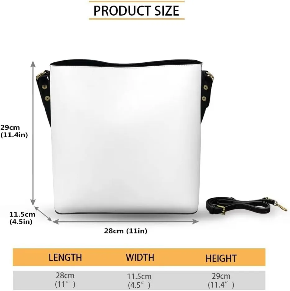 Polynesian Bucket Bags For Women Crossbody Bags PU Leather Tote Bag Summer Purses with 2 Detachable Straps Handbags