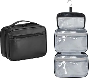 Portable Hanging Travel Toiletry Bags for Men Women Leather Toiletry Bag Waterproof Clear Toiletry Bag Large Organizer Bag for Toiletries