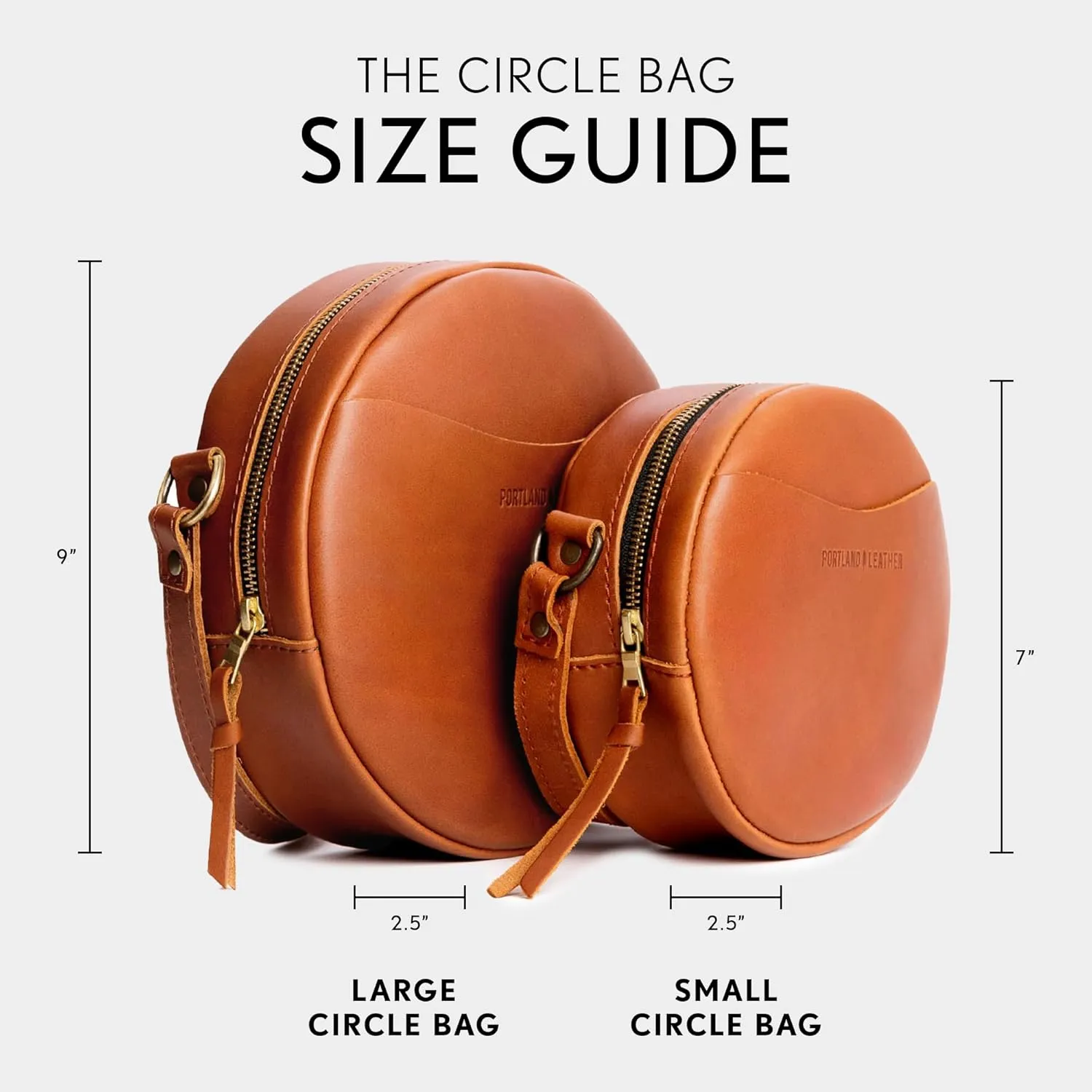 Portland Leather Goods Circle Crossbody Bag for Women – Handmade from the Finest Full-Grain Hides