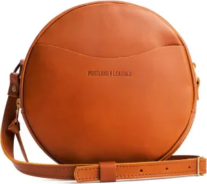 Portland Leather Goods Circle Crossbody Bag for Women – Handmade from the Finest Full-Grain Hides