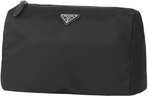 Prada Black Tessuto Nylon Medium Pouch Clutch Bag 1NA012