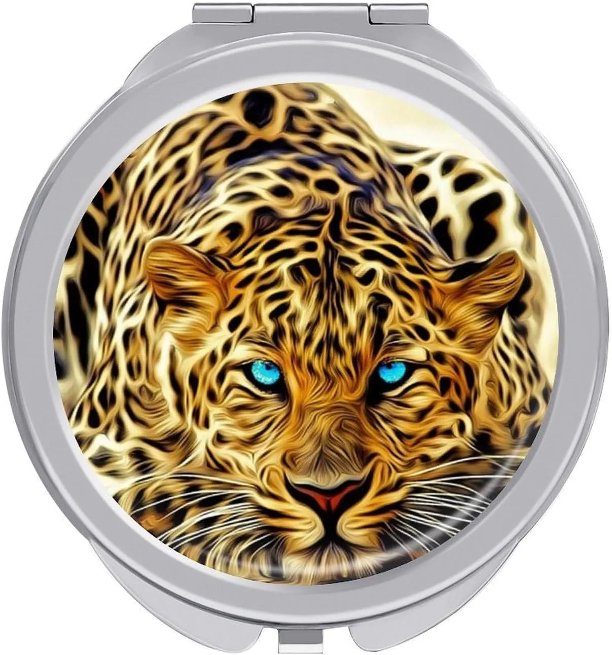Prairie Cheetah Leopard Travel Makeup Mirror 2" Portable Round Folding Vanity Mirrors for Handbag Pocket Wallet