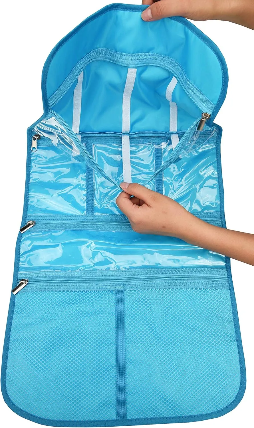 Premium Hanging Toiletry Travel Bag - Cosmetic, Jewelry, Toiletry & Accessory Storage Organizer Bag, Large Size, Various Compartments