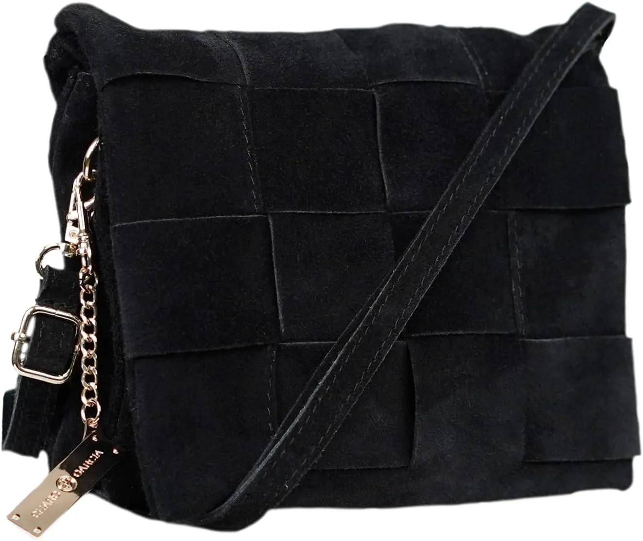 Premium Italian Leather Handmade in Florence, Italy. Suede Crossbody Bag for Women with a Detachable Strap Made in Italy