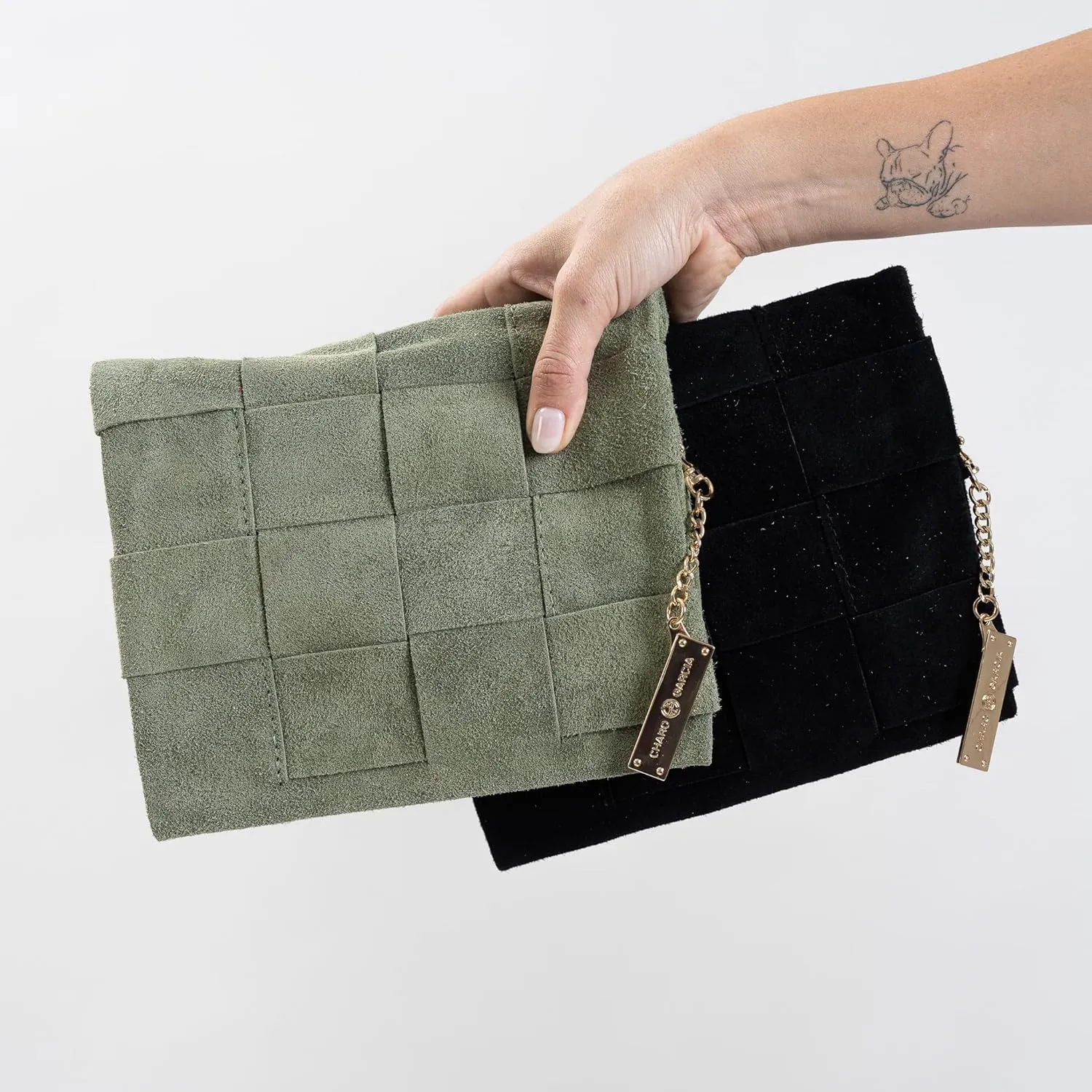Premium Italian Leather Handmade in Florence, Italy. Suede Crossbody Bag for Women with a Detachable Strap Made in Italy