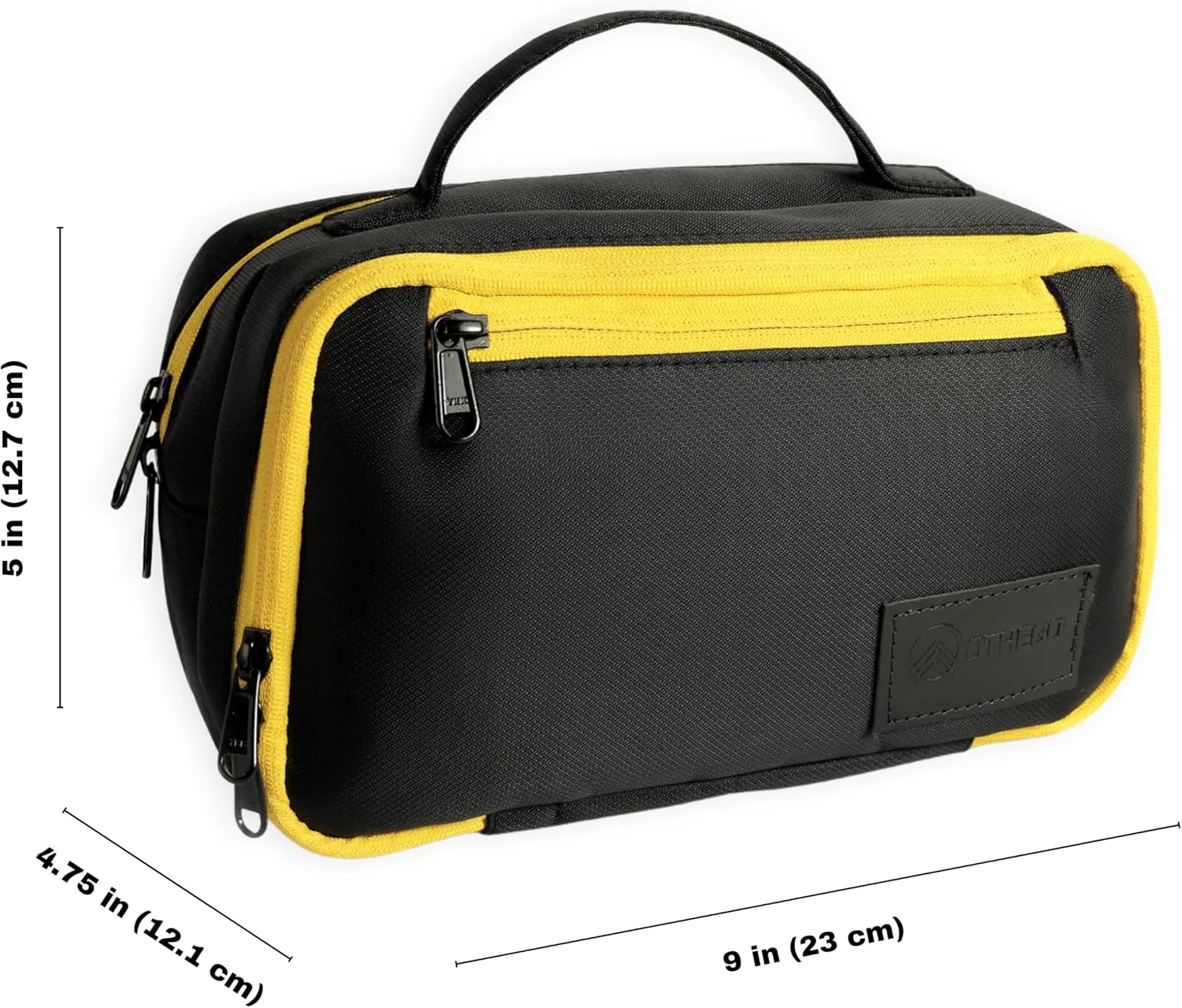 Premium Toiletry Bag for Men | Durable Mens Toiletry Travel Bag | Water-Resistant Dopp Kit for Grooming, Travel Toiletries & Essentials | Black Kit with Yellow YKK Zippers