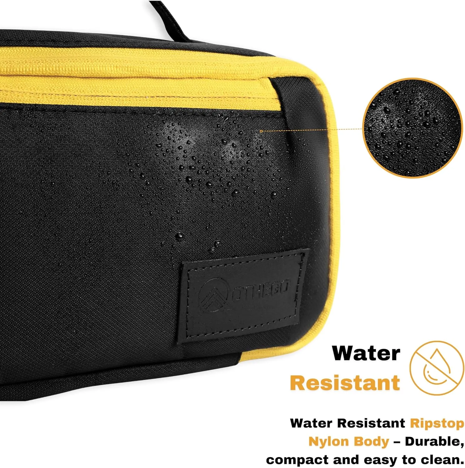Premium Toiletry Bag for Men | Durable Mens Toiletry Travel Bag | Water-Resistant Dopp Kit for Grooming, Travel Toiletries & Essentials | Black Kit with Yellow YKK Zippers