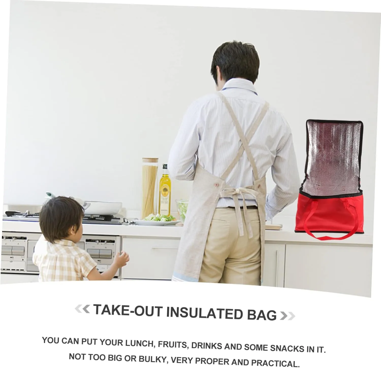 PRETYZOOM 1pc Insulated Meal Transport Tote Pizza Insulation Tote with Handle Thickened Material for Takeout and Lunch Storage