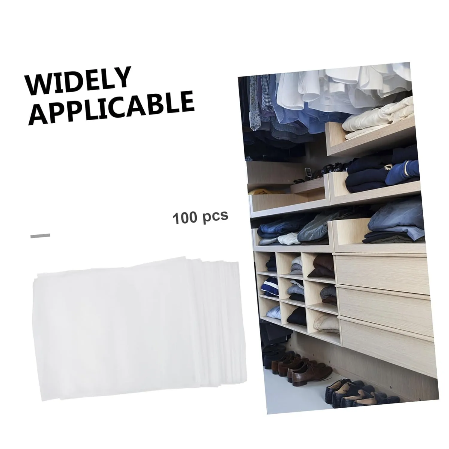PRETYZOOM Dust Bag White 100pcs Non-Woven Fabric Storage Bags Reusable for Home and Travel