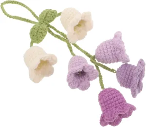 PRETYZOOM Unique Lily Valley Pendant Crochet Flower Car Mirror Decor Hanging Charms for Bag