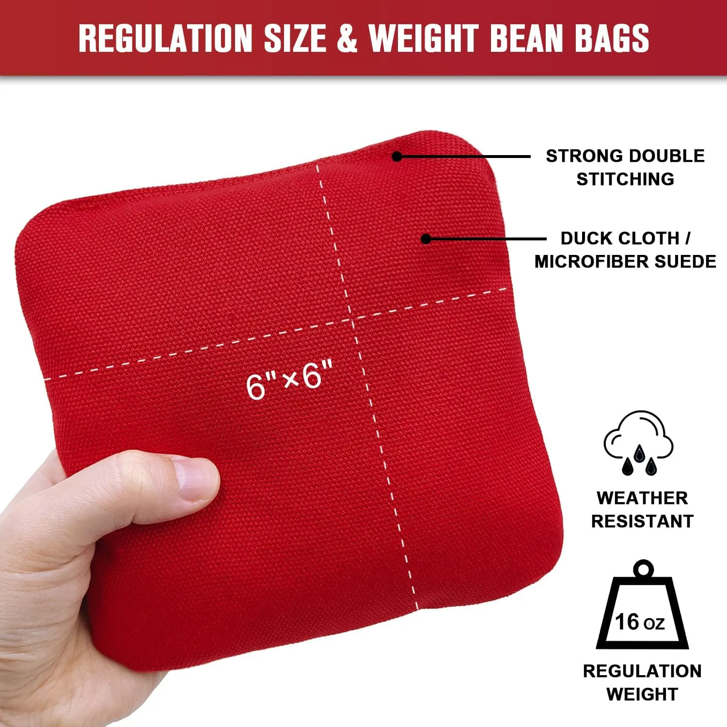 Professional Cornhole Bags Set of 8 Dual Sided Corn Holes Bags Double Sided Regulation Slick and Stick Corn Hole Bean Bags for Pro Corn Hole Game