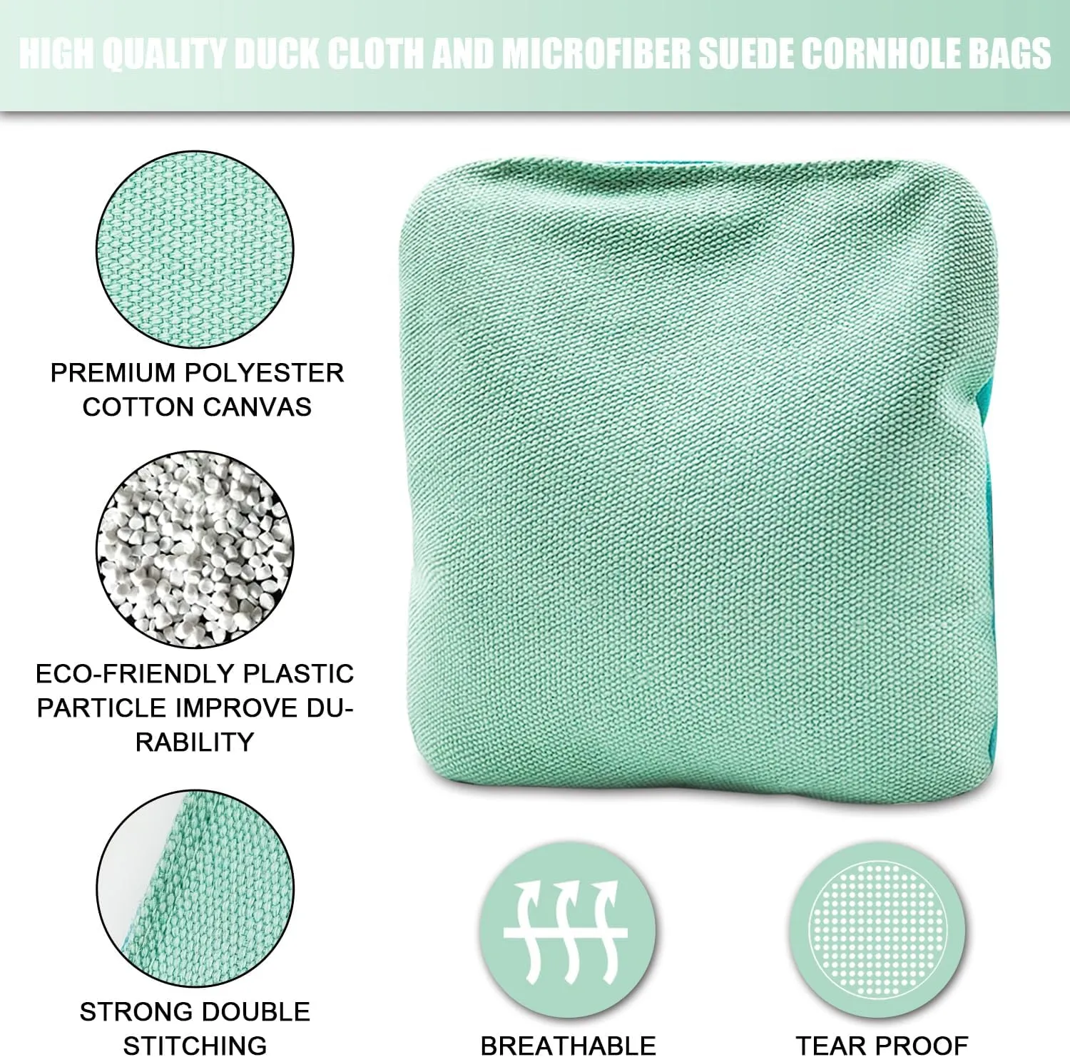 Professional Cornhole Bags Set of 8 Dual Sided Corn Holes Bags Double Sided Regulation Slick and Stick Corn Hole Bean Bags for Pro Corn Hole Game