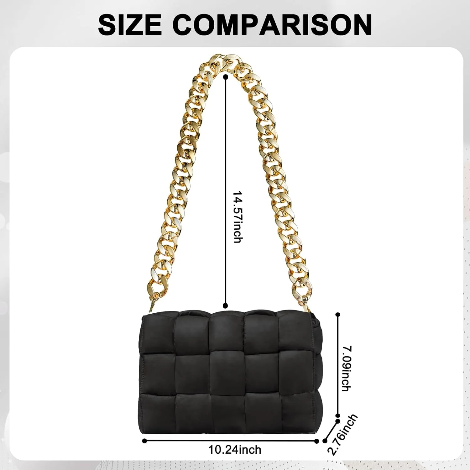 Puffer Woven Crossbody Bag Purse Handbags for Women, Quilted Hobo Carryall Bag Shoulder Bags with Adjustable Strap