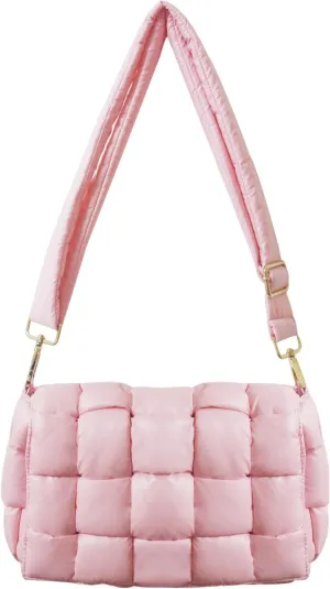 Puffer Woven Crossbody Bag Purse Handbags for Women, Quilted Hobo Carryall Bag Shoulder Bags with Adjustable Strap