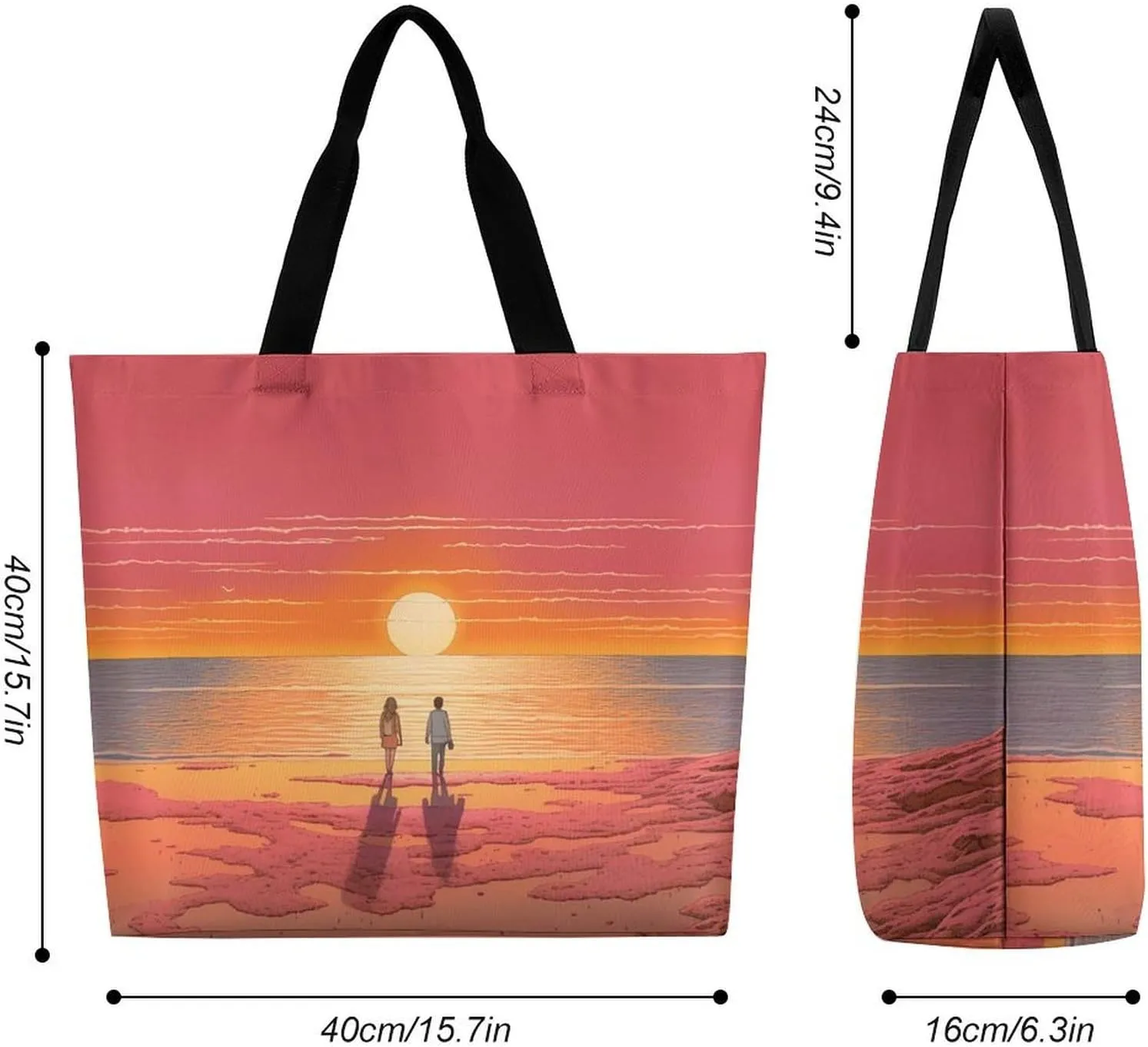 Purple And Pink Woman Tote Bags, Reusable Grocery Bags, Large Shopping Bags, Beach Bag, Shoulder Bag for Women