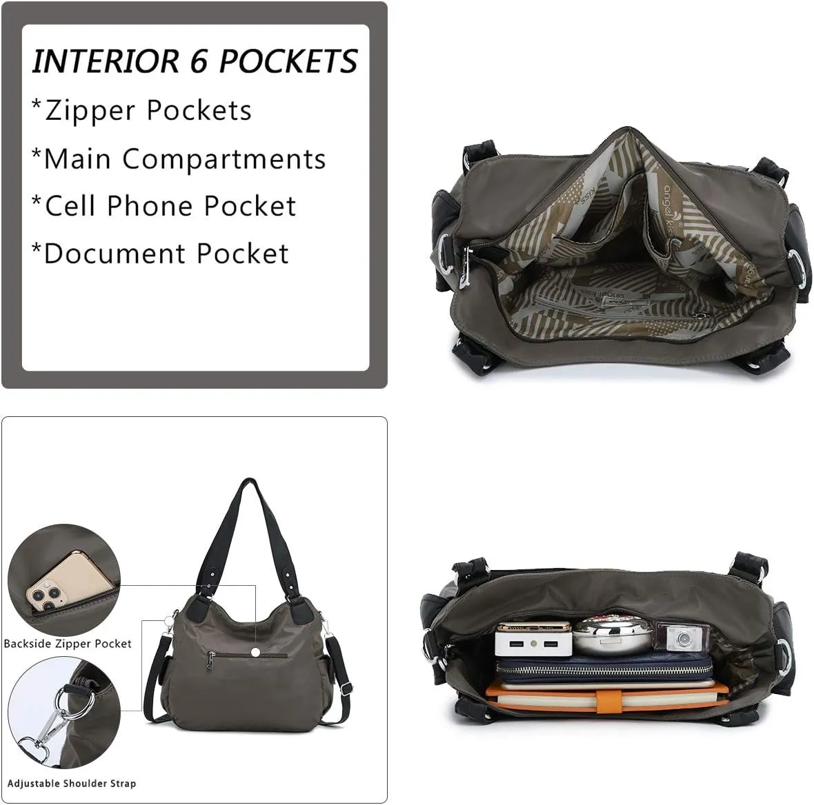 Purses and Handbags Women Fashion Tote Bag Shoulder Bags Top Handle Satchel Purses Washed Synthetic Leather Handbag