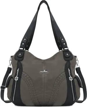 Purses and Handbags Women Fashion Tote Bag Shoulder Bags Top Handle Satchel Purses Washed Synthetic Leather Handbag