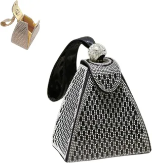 Pyramid Shape Rhinestones Luxury Evening Bags ，Crystal Pyramid Handbag, Rhinestones Luxury Evening Bags