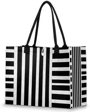 QsirBC Geometric Modern Texture Tote Bag for Women Shoulder Bags with Pockets Handbags Purses Large Totes