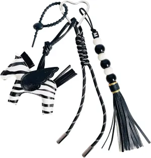 QTMY Cute Zebra Beaded Braided Keychain Bag Charms for Handbag Purse Backpack Accessories Bogg Bag,427