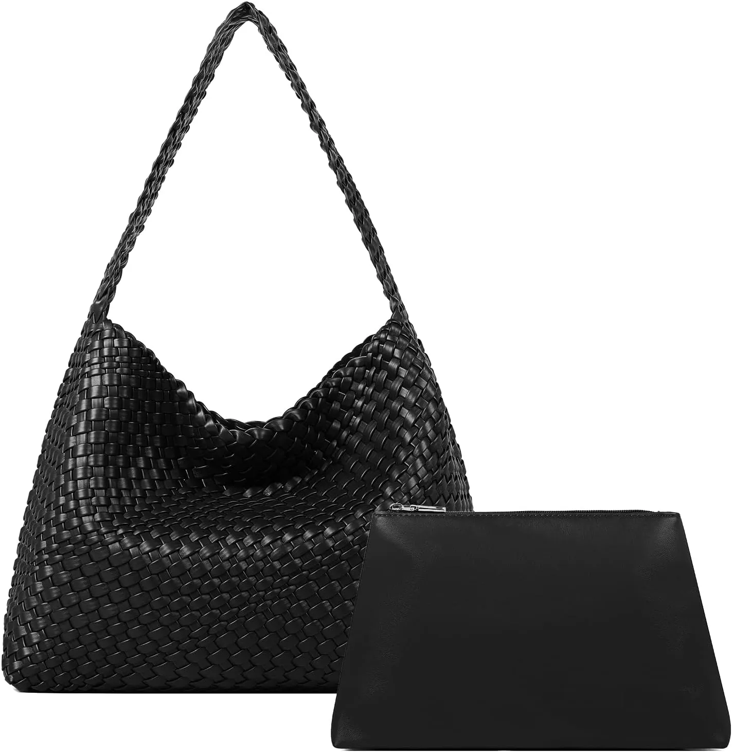 Queenoris Fashion Woven Purse for Women Top-handle Shoulder Bag Soft Summer Hobo Tote Bag